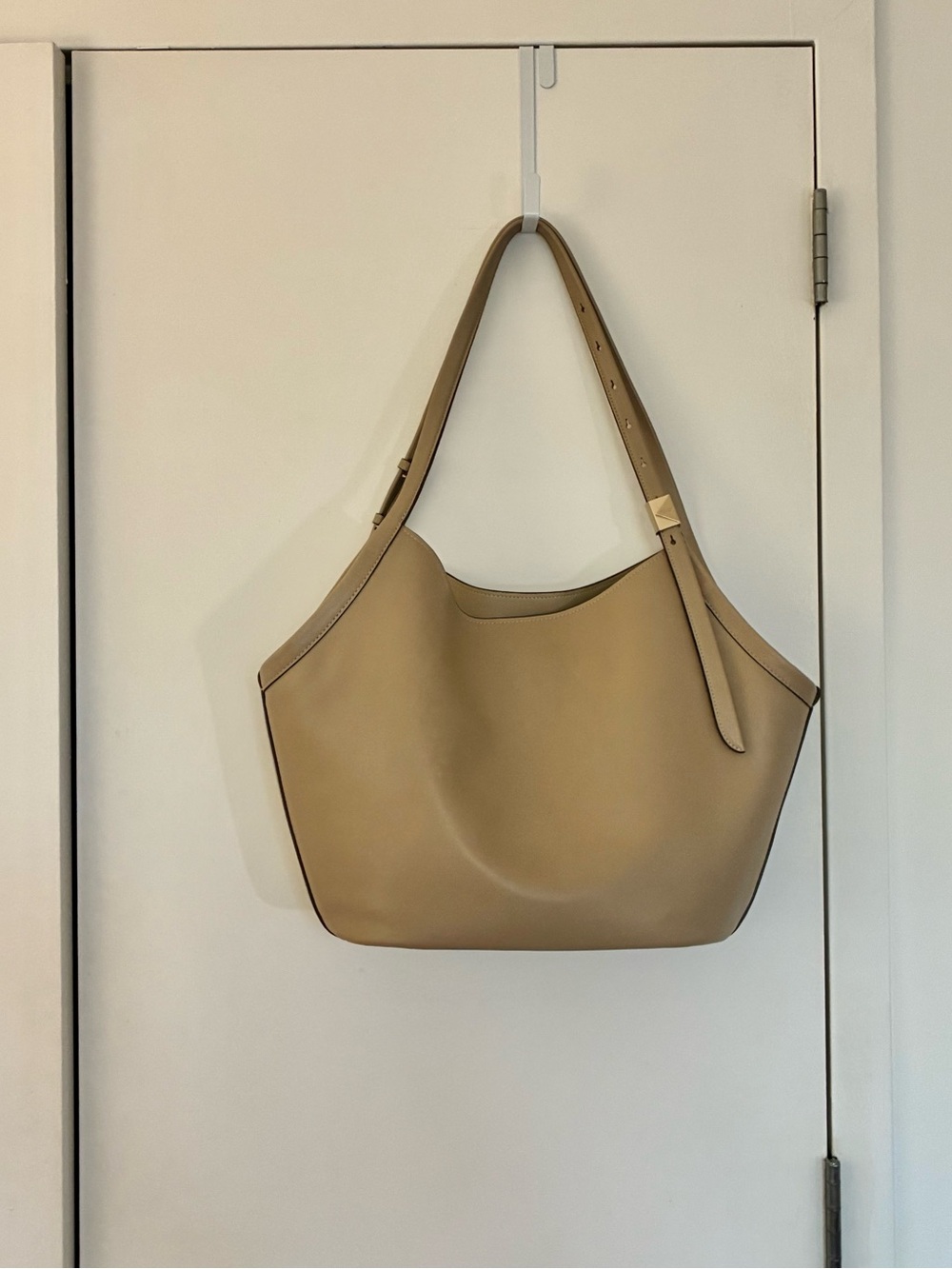 ☀️ Kate Spade Deco Tulip Bag Tote timeless tan taupe greige shoulder beige - Picture 3 of 13
